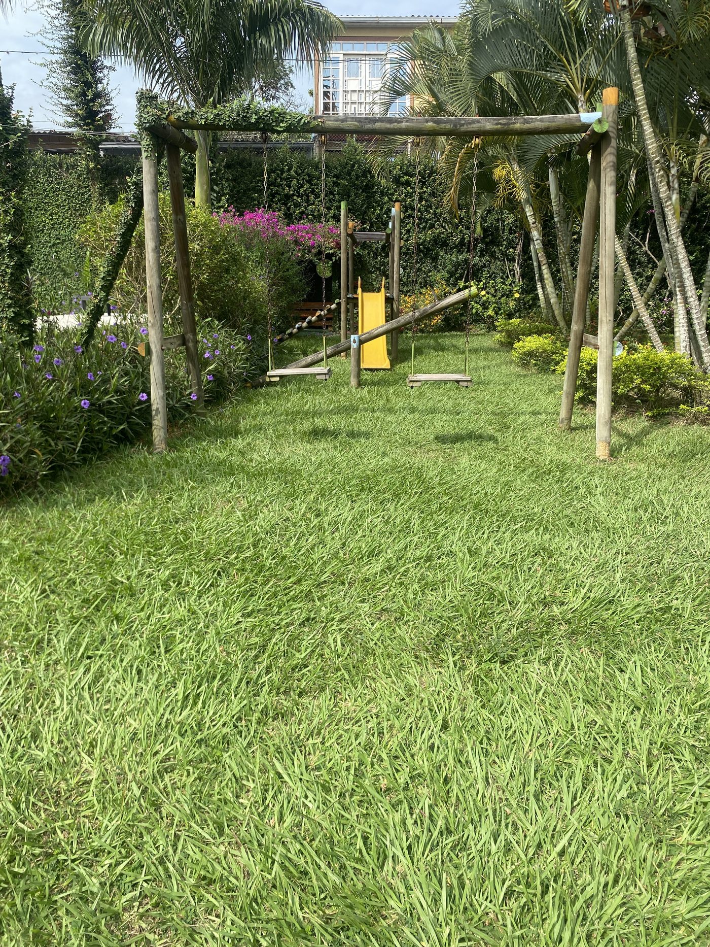Parque infantil entre palmeras